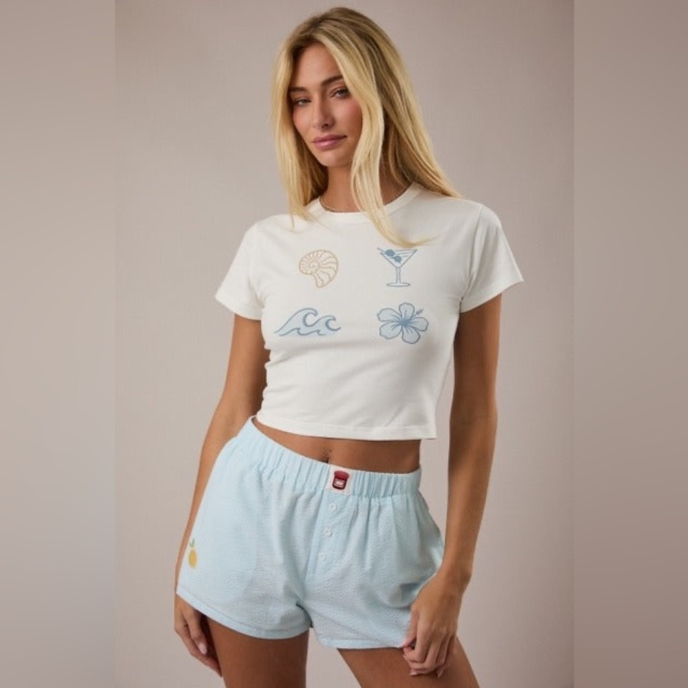 Summer Beach Graphic Short Sleeve Baby Tee - Le Lis
